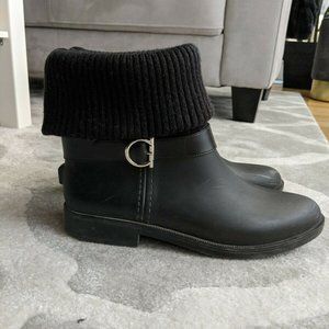 Salvatore Ferragamo Black Thordis Rain Boots 10
